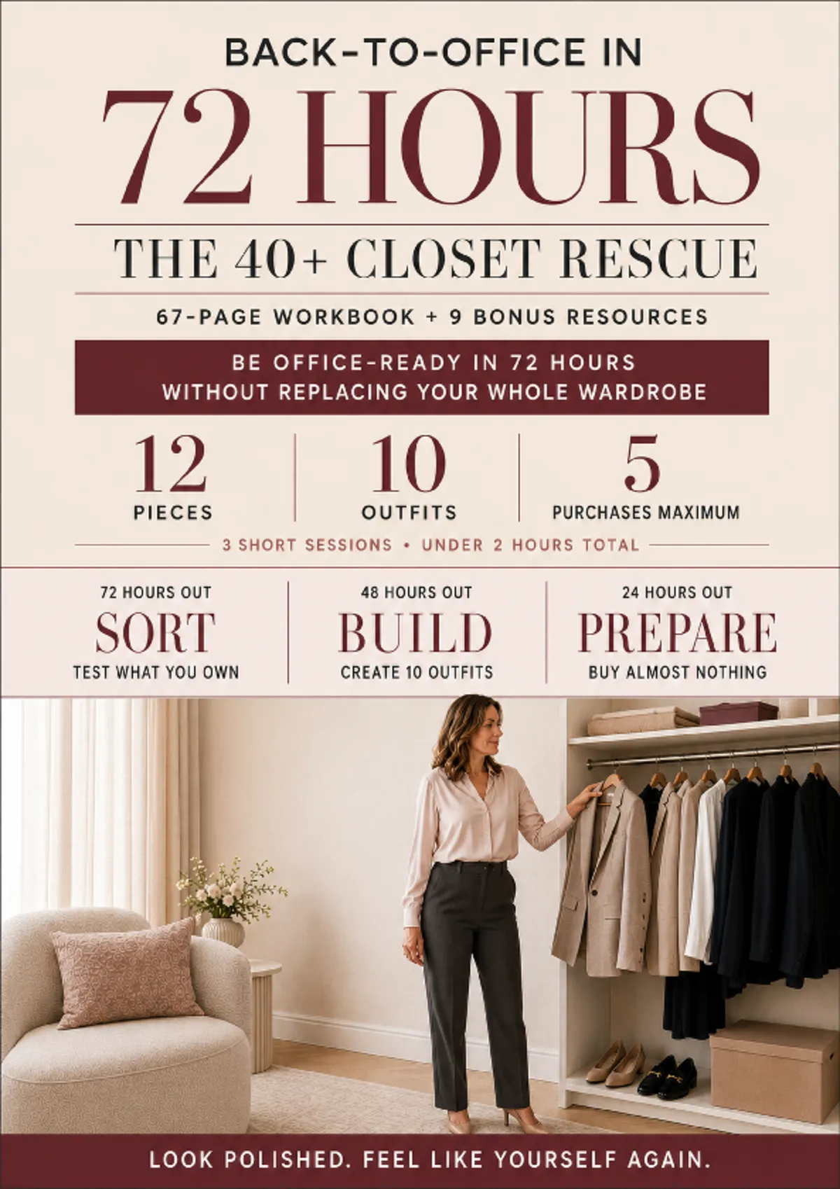 Back to Office in 72 Hours with 67 page workbook + 9 bonus resources cover